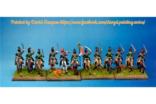 1st Chasseurs à Cheval Charging at Waterloo in Helmet x8