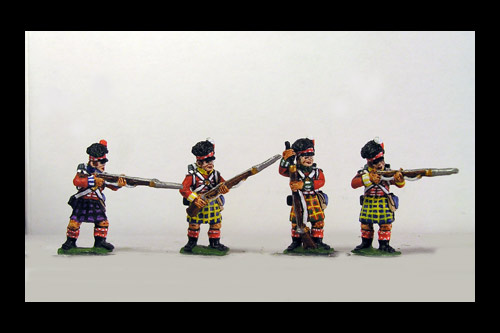 Peninsular Scottish infantry in Kilts Skirmish/Firing Line 12 figs