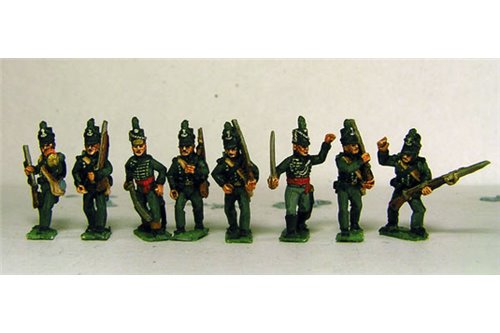 Peninsular British Riflemen Marching 12 figs