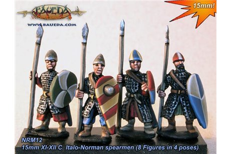 XI-XII C. Norman armoured Pedites or dismounted Milites with spear