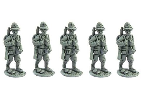Alpin or mountain artillerymen with hat fully outfitted, marching
