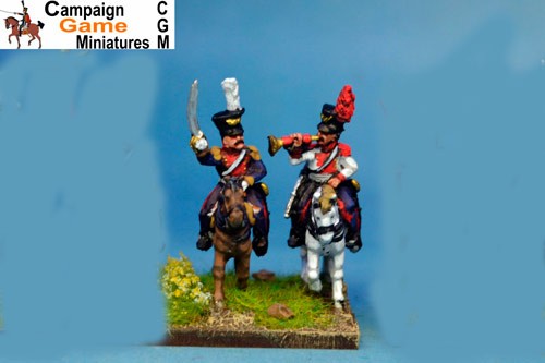 Polish Lancer Command Officer & Trumpeter x 4