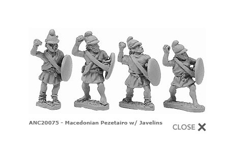Macedonian Pezetairo w/Javelins (random 8 of 4 designs)