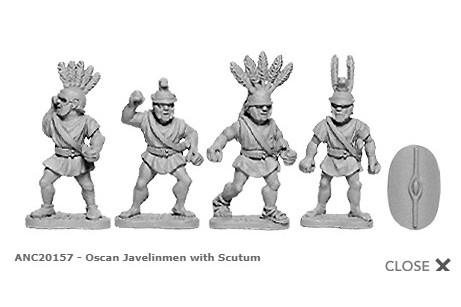 Oscan Javelinmen w/Scutum (random 8 of 4 designs)