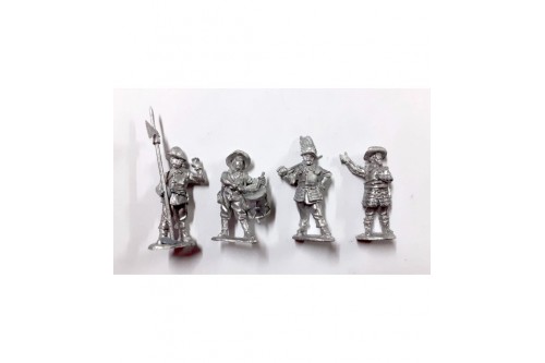 Command 2. 4x figs: officer, Sergeant, Standard Bearer, Drummer